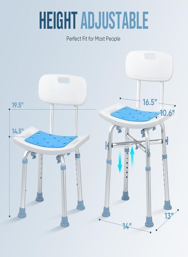 MAPPLE CREATION Aqua-TUF Heavy-Duty Bath Chair for Elderly, Senior Citizens to sit and take Bath, Shower Bench with Jumbo Suction Grips Base | Height Adjustable & Tool-Free Assembly - Blue - Image 2