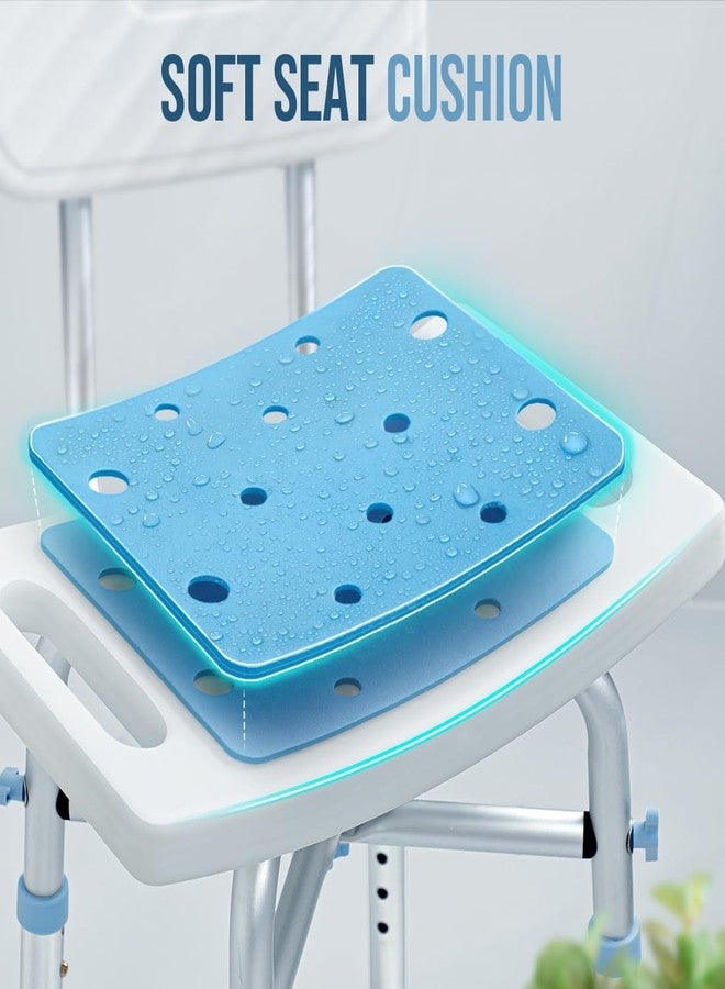 MAPPLE CREATION Aqua-TUF Heavy-Duty Bath Chair for Elderly, Senior Citizens to sit and take Bath, Shower Bench with Jumbo Suction Grips Base | Height Adjustable & Tool-Free Assembly - Blue - Image 4