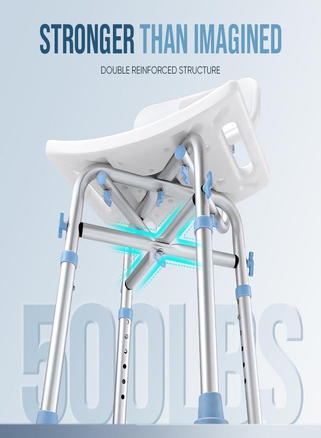 MAPPLE CREATION Aqua-TUF Heavy-Duty Bath Chair for Elderly, Senior Citizens to sit and take Bath, Shower Bench with Jumbo Suction Grips Base | Height Adjustable & Tool-Free Assembly - Blue - Image 3