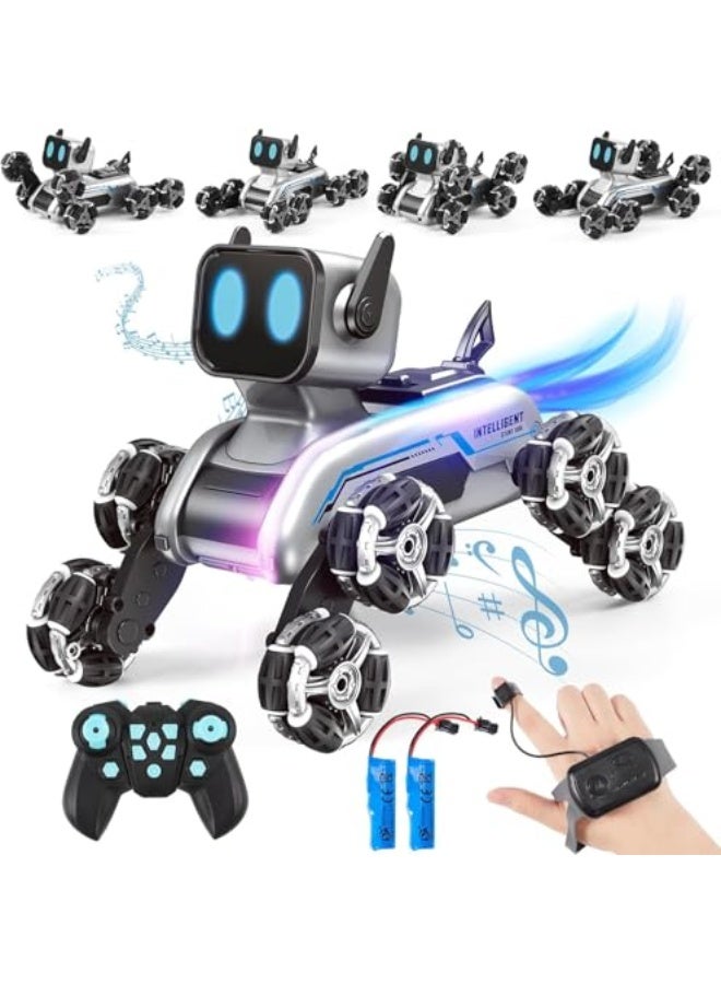 Azonee Children's Remote Control Robot Dog Toy, 2.4ghz 8wd Gesture Sensing Stunt Rc Car, With Music and Lights, Suitable for Children's Birthday Gifts for Boys Aged 6-12, Entertainment - Image 1
