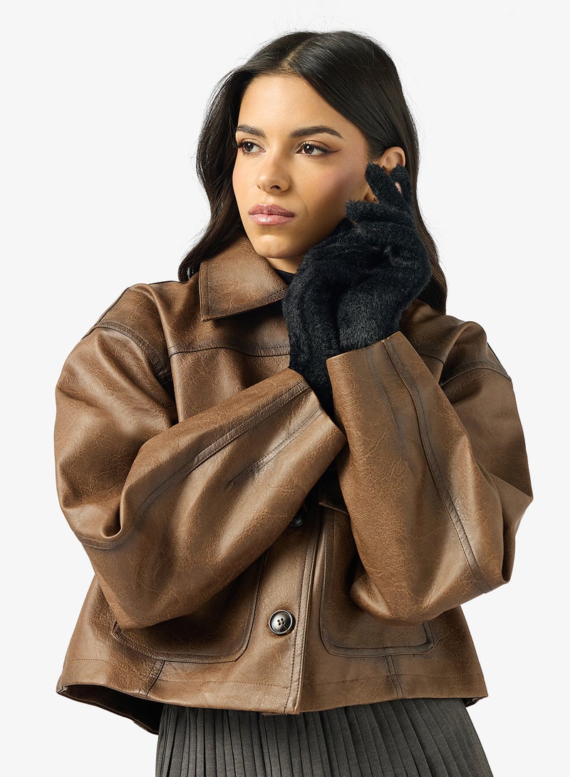 Ginger Cozy Knitted Gloves - Image 4