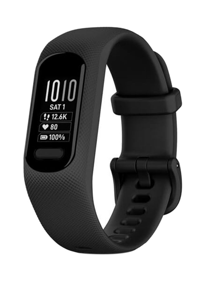 جارمين Vivosmart 5 - L - عمر بطارية يصل إلى 7 أيام - شاشة OLED مقاس 0.41 بوصة، مقاومة للخدش، أكريليك، مراقب معدل ضربات القلب، تتبع الإجهاد، تتبع نظام تحديد المواقع العالمي (GPS)، تتبع الخطوات، متوافق مع iOS وأندرويد أسود - Image 1