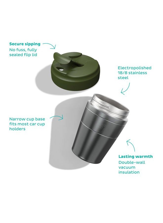 KeepCup Commuter Travel Mug - Insulated Stainless Steel Reusable Coffee Cup with Spillproof Flip Lid - 12oz/340ml - Chocolate - Image 3