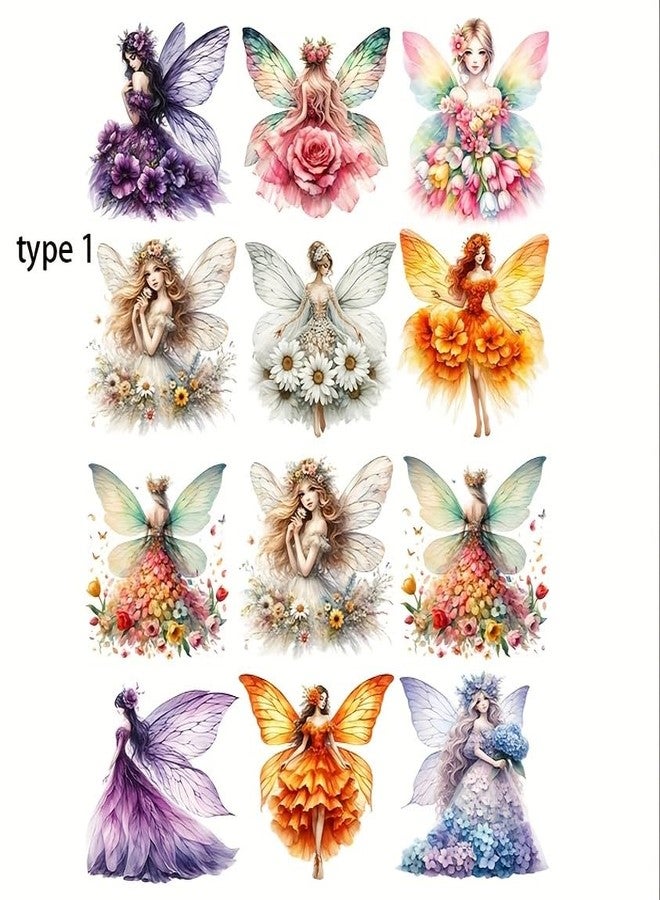 SLGIFT Set of Enchanting Fairy Stickers Featuring Flower Girls in Dresses, Perfect for Decorating Journals, Scrapbooks, and Photo Albums, As Well As for Crafts and School Projects - Image 2