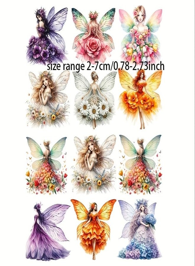 SLGIFT Set of Enchanting Fairy Stickers Featuring Flower Girls in Dresses, Perfect for Decorating Journals, Scrapbooks, and Photo Albums, As Well As for Crafts and School Projects - Image 3