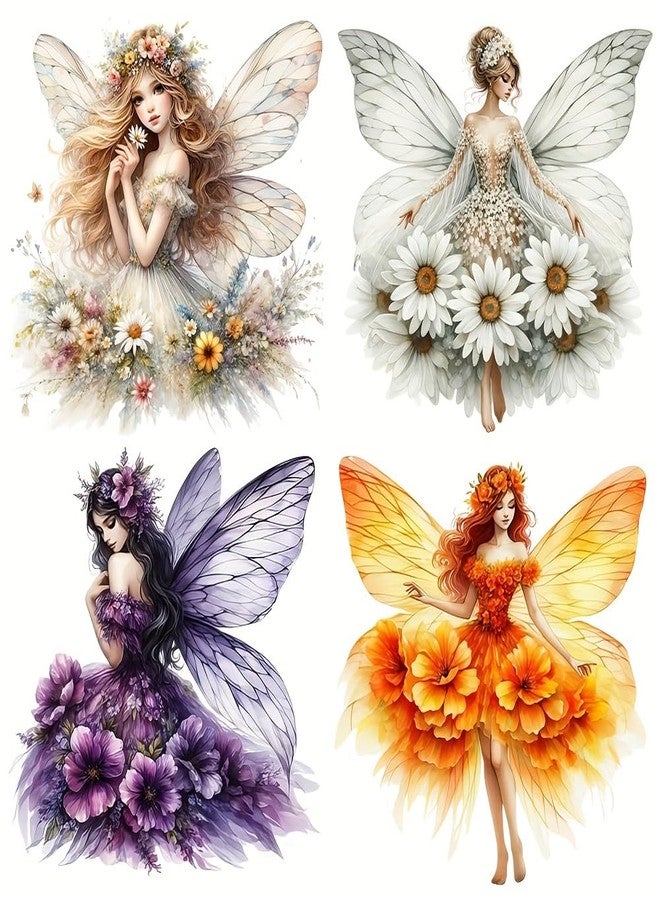 SLGIFT Set of Enchanting Fairy Stickers Featuring Flower Girls in Dresses, Perfect for Decorating Journals, Scrapbooks, and Photo Albums, As Well As for Crafts and School Projects - Image 1