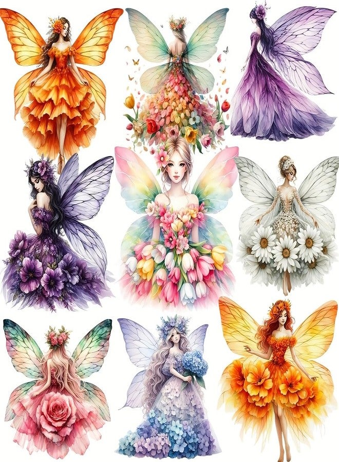 SLGIFT Set of Enchanting Fairy Stickers Featuring Flower Girls in Dresses, Perfect for Decorating Journals, Scrapbooks, and Photo Albums, As Well As for Crafts and School Projects - Image 5