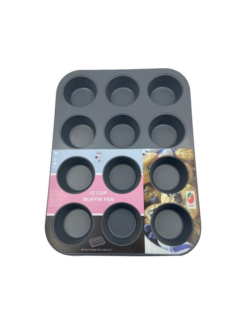 Chefi 12cup Muffin Pan 35x26.5x3cm - Image 2