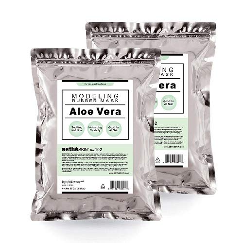 estheSKIN 2 pack No102 Aloe Vera Peel Off Type Modeling Rubber Mask Powder for Facial Skin Care Treatment 35oz