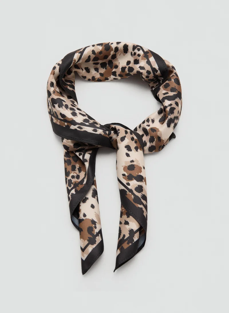 Mango Leopard printed scarf