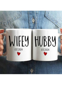 SHOP NEW ARRIVALS EST 2024 Husband Wife Mugs Set Wedding Gift for Couple, Mr Mrs Mug Wedding Gift, Engagement Wedding Gift for Couple, Valentine’s Day Mug Gift for Couples, Wedding Gift for Bride Groom  - Image 1