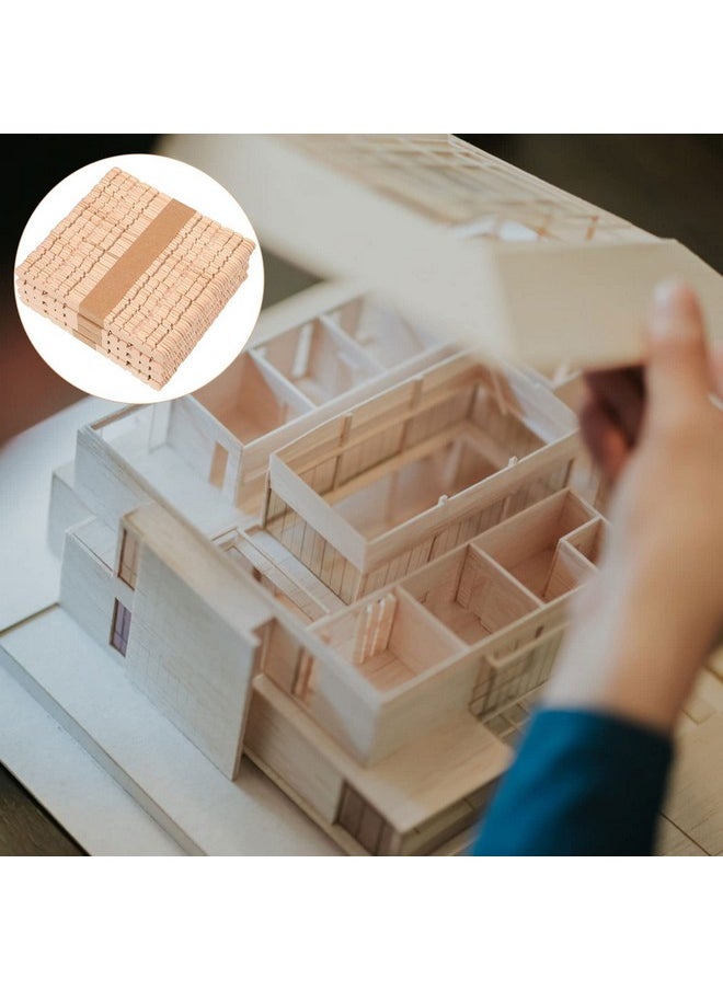 Healifty Healifty 200Pcs Sawtooth Wood Craft Sticks Natural Wooden Popsicle Sticks Jumbo Ice Cream Treat Sticks Bulk for DIY Craft Project Handcraft Model (11.4x1x.02cm)  - Image 2