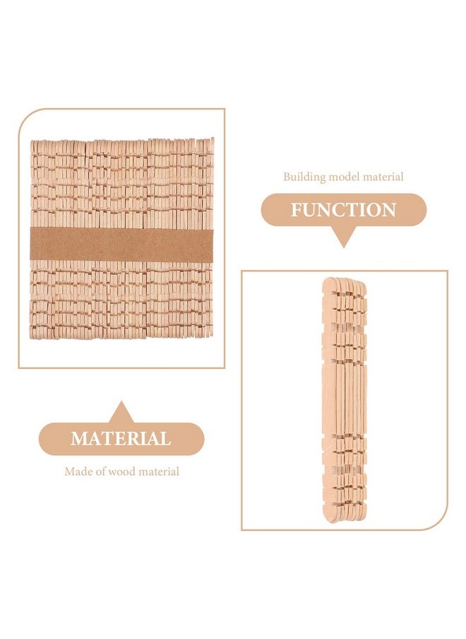 Healifty Healifty 200Pcs Sawtooth Wood Craft Sticks Natural Wooden Popsicle Sticks Jumbo Ice Cream Treat Sticks Bulk for DIY Craft Project Handcraft Model (11.4x1x.02cm)  - Image 4