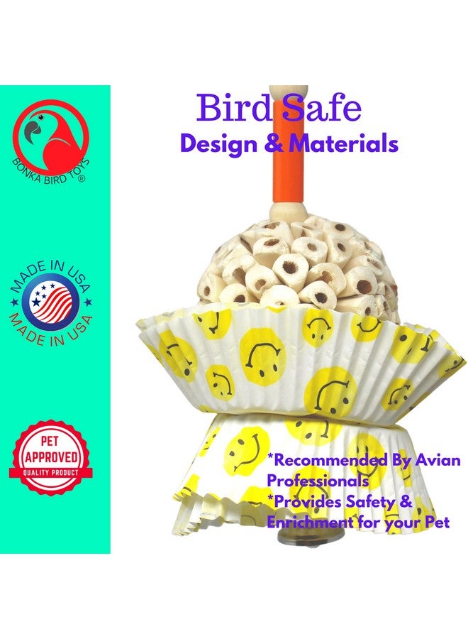 Bonka Bird Toys Bonka Bird Toys 1925S Smiley Cup Cake Foraging Parrot cage Cockatiel African Grey - Image 5