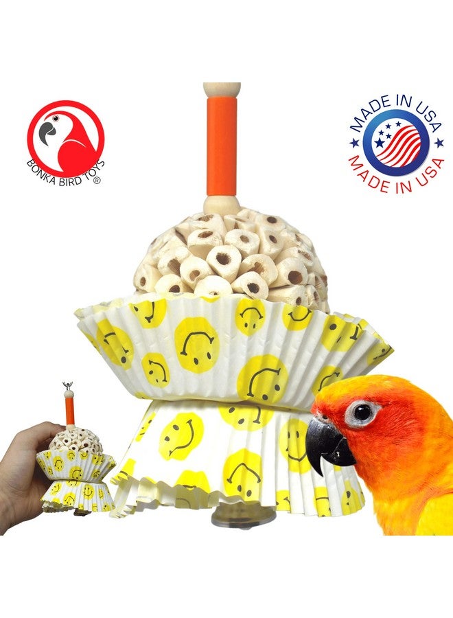 Bonka Bird Toys Bonka Bird Toys 1925S Smiley Cup Cake Foraging Parrot cage Cockatiel African Grey - Image 2
