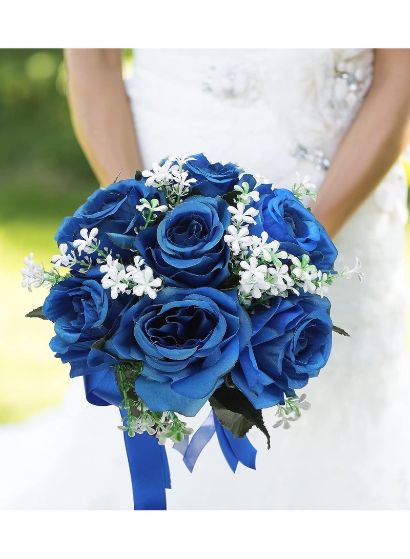 كاست ويف باقات الزفاف الملكي العروسة باقات الزهور باقات الزفاف الاصطناعي مع اللؤلؤ احتفالات الذكرى حفل زفاف هدايا ديكور المنزل - Image 1
