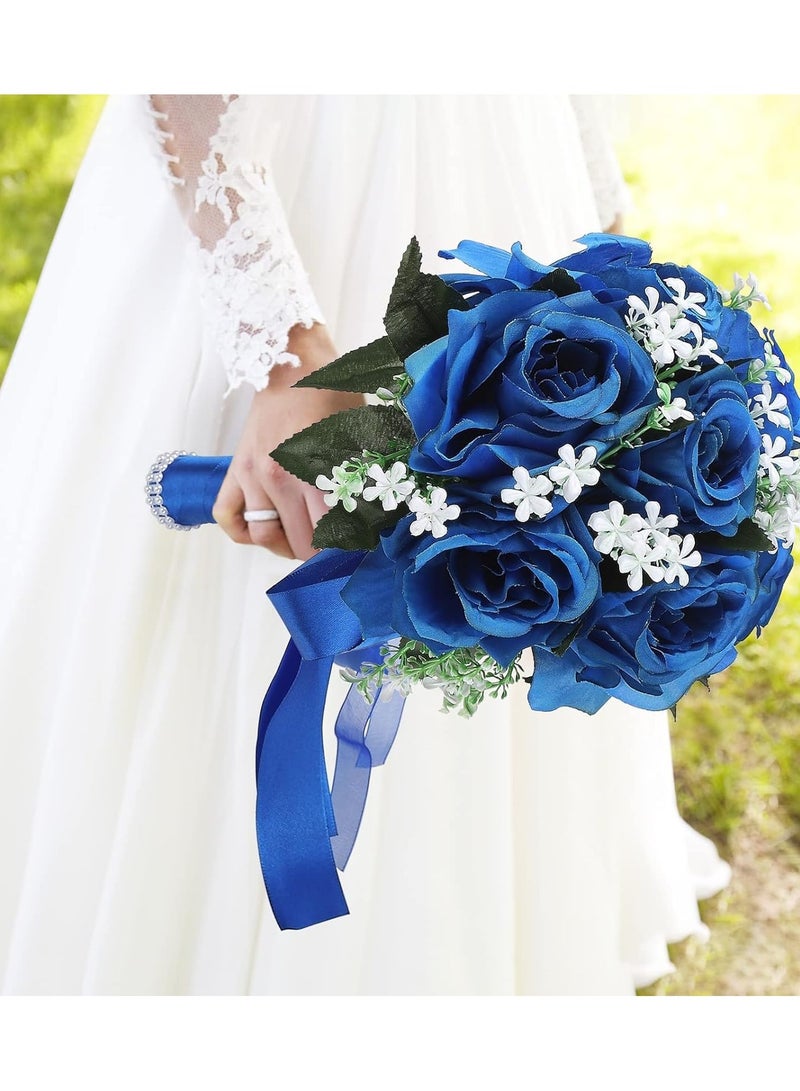 كاست ويف باقات الزفاف الملكي العروسة باقات الزهور باقات الزفاف الاصطناعي مع اللؤلؤ احتفالات الذكرى حفل زفاف هدايا ديكور المنزل - Image 5