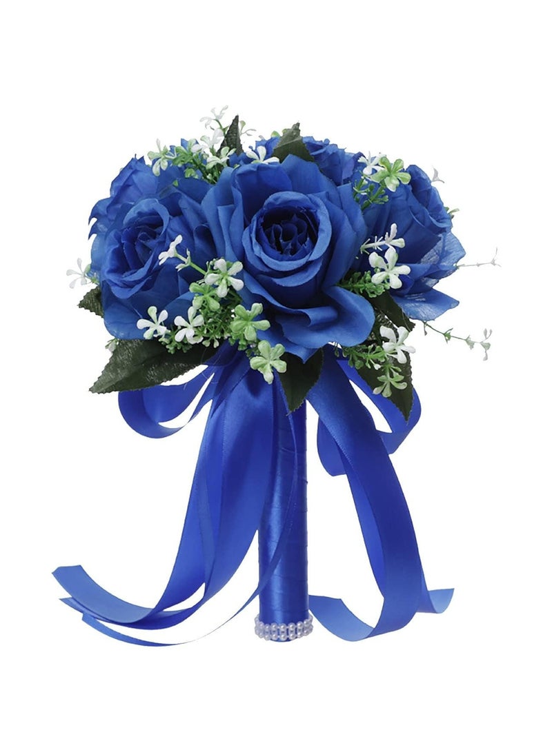 كاست ويف باقات الزفاف الملكي العروسة باقات الزهور باقات الزفاف الاصطناعي مع اللؤلؤ احتفالات الذكرى حفل زفاف هدايا ديكور المنزل - Image 3