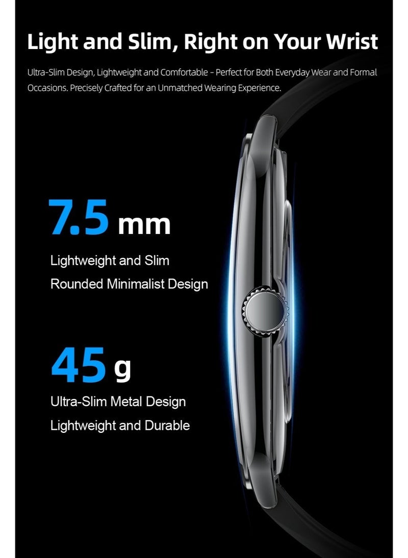 io suite iOsuite 1.95” Large AMOLED Curved Screen Smart Watch with Bluetooth Calling, Heart Rate, Blood Pressure, SpO2, Sleep & Fitness Tracking, IP68 Waterproof, Compatible with Android & iOS Smartphones – Black – FAMO89S Blk - Image 4