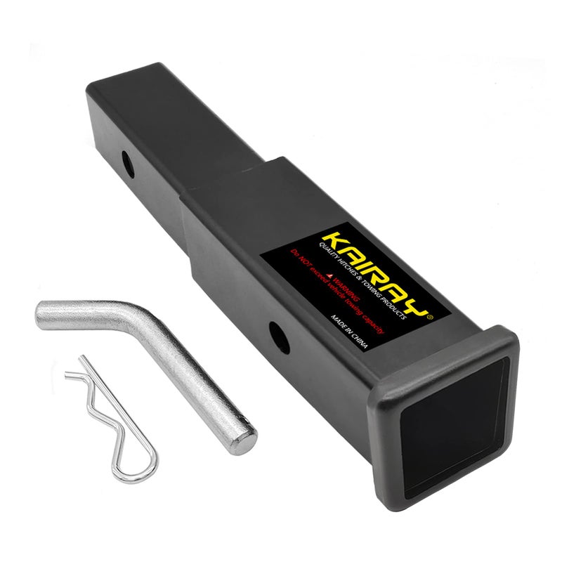 KAIRAY Trailer Hitch Extension 2 Inch Receiver Tube Extender 7 Inch Extension Length with 58 Inch Hitch Pin and Clips 3500 lbs GTW