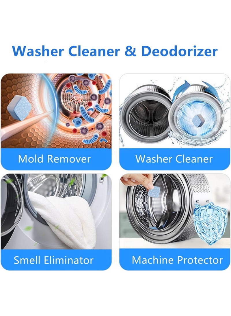 أقراص تنظيف قوية للغسالات الأوتوماتيكية - تركيبة تنظيف عميق للغسالات ذات التحميل الأمامي والعلوي - تزيل الروائح والبقايا والترسبات الكلسية والصدأ - استخدام شهري للحصول على أداء مثالي - 12 قرصًا - Image 3