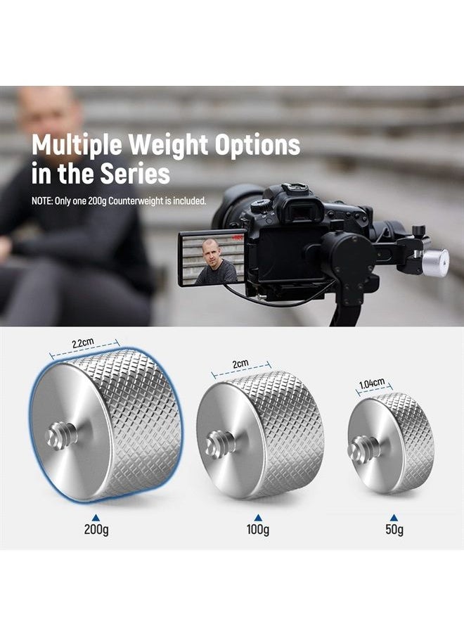 NEEWER Stackable 200g Gimbal Counterweight for Balancing Camera Long Lenses, Compatible with Tilta SmallRig Counter Weight Clamp DJI Ronin RS3 Pro/RS3/RS2/RSC2/ZHIYUN Crane 2S/3S/Weebill S, STNA-3