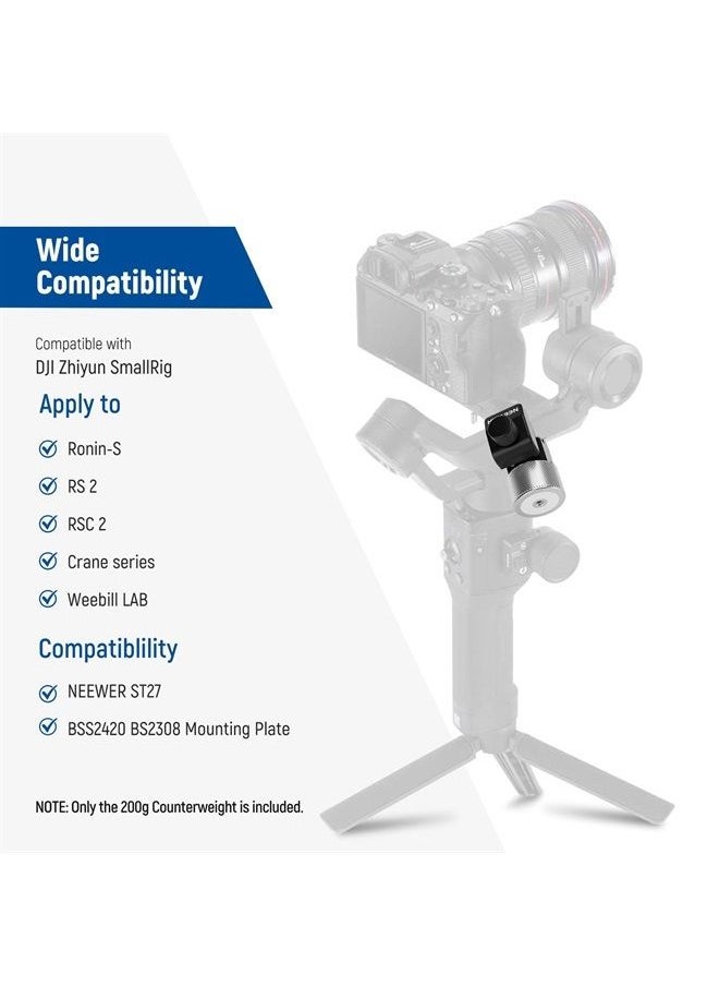 NEEWER Stackable 200g Gimbal Counterweight for Balancing Camera Long Lenses, Compatible with Tilta SmallRig Counter Weight Clamp DJI Ronin RS3 Pro/RS3/RS2/RSC2/ZHIYUN Crane 2S/3S/Weebill S, STNA-3