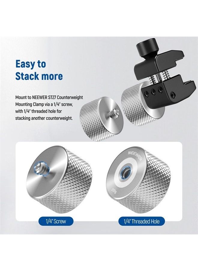 NEEWER Stackable 200g Gimbal Counterweight for Balancing Camera Long Lenses, Compatible with Tilta SmallRig Counter Weight Clamp DJI Ronin RS3 Pro/RS3/RS2/RSC2/ZHIYUN Crane 2S/3S/Weebill S, STNA-3