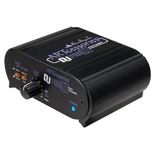 ART DJ Pre II Turntable Phono Preamplifier with RIAA EQ and a RCA Male to 2 RCA Male Audio Cable 3' - Image 2