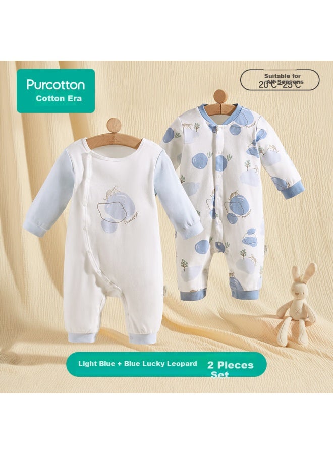 القطن الخالص Purcotton بيبي رومبر قطني ناعم مزدوج الجوانب لحديثي الولادة أولاد وبنات طقم الربيع والخريف 2 قطعة المقاس 59 - Image 3