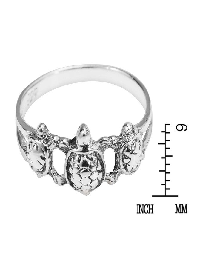 ايرافيدا خاتم فضة استرليني عيار 925 بتصميم سلحفاة بحرية ثلاثية من إيرافيدا | مجوهرات مصنوعة يدويًا مستوحاة من الحياة البحرية والمحيط | خاتم سلحفاة من الفضة الاسترليني للنساء | إكسسوار فريد مستوحى من البحر والشاطئ - Image 4