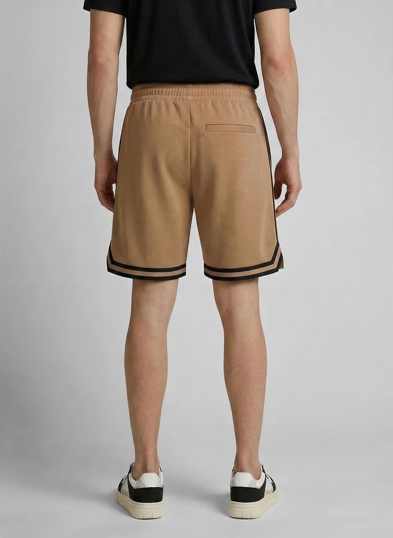 NOBERO Macchiato Nobero Oversized Shorts | Men’s Shorts | Relaxed Fit | Milano Ponte Knit | Knee-Length Mid-Rise Comfort | Elasticated Waistband | Available in 4 Colours for Men | Best Price UAE