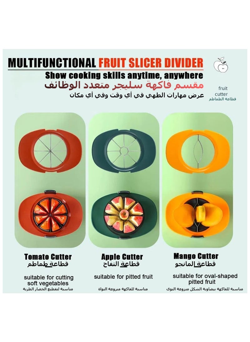 XICEN - XICEN Fruit Cutter Slicer, 4 in 1 Mango Corer Slicer Apple Corer Cutter Remover Tomato Wedges Fruit & Vegetable Cutter Easy Kitchen Tool - Image 1