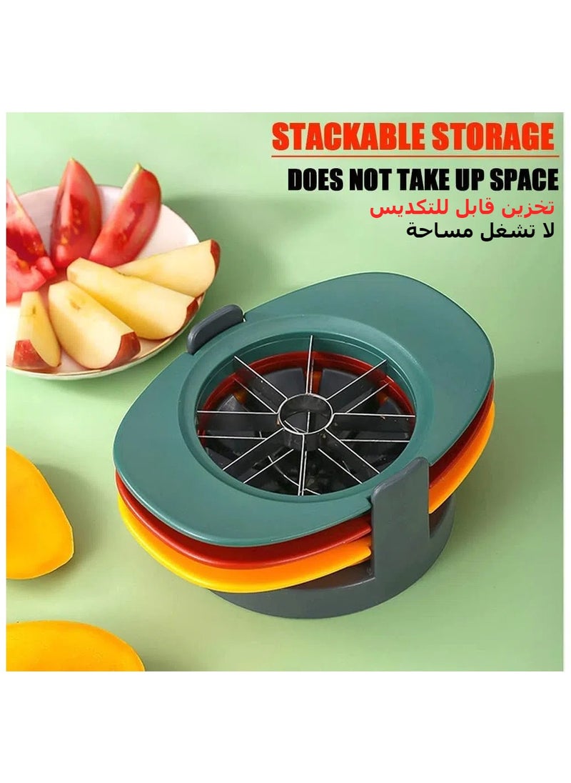 XICEN - XICEN Fruit Cutter Slicer, 4 in 1 Mango Corer Slicer Apple Corer Cutter Remover Tomato Wedges Fruit & Vegetable Cutter Easy Kitchen Tool - Image 1