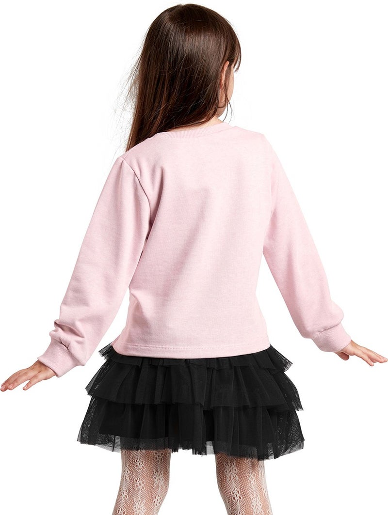 Denokids Heart Glasses Girl Tulle Sweatshirt Skirt Set  - Image 3