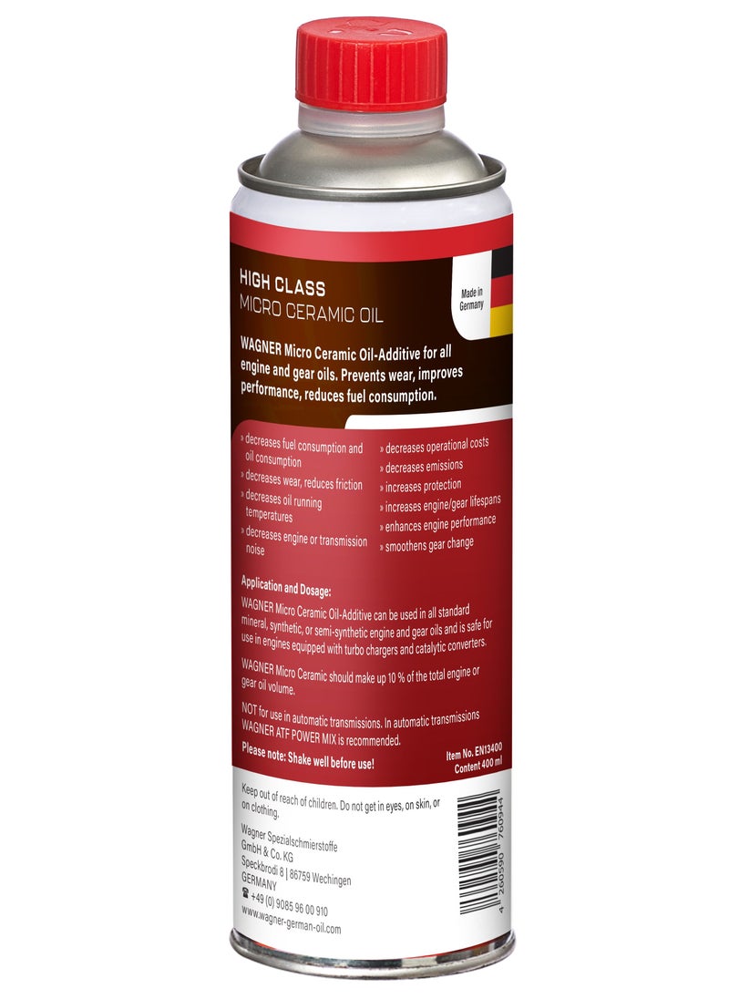 Wagner - MICRO CERAMIC OIL ADDITIVE, All Engines and Manual Transmission - 400ml - Image 1