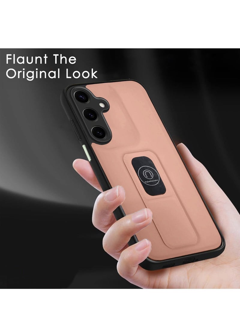Techie غطاء خلفي أنيق من TPU سيليكون مع مقبض يد مغناطيسي وحامل مدمج لهاتف سامسونج جالاكسي A16 5G - وردي - Image 4