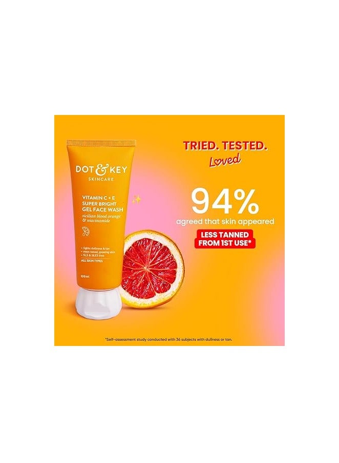 Dot & Key Vitamin C + E Super Bright Gel Face Wash For Glowing And Brightening Skin | All Skin Types| With Triple Vitamin C| Face Wash For Women & Men|175 Ml - Image 4