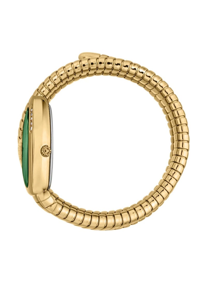 Just Cavalli ساعة فيزوزو كوارتز ذهبية صفراء من الفولاذ المقاوم للصدأ للنساء JC1L230M0045 - Image 3