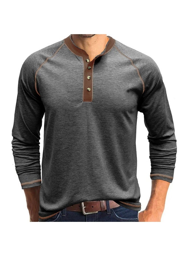 general Men's Henley Shirts Raglan Long Sleeve Casual Slim Fit Lightweight Fashion T-Shirts - Image 1
