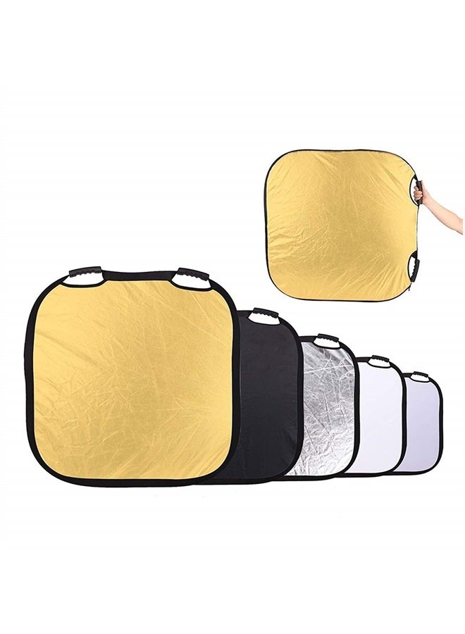 Selens 32 Inch Photography Reflector with Handle, 5 in 1 Collapsible Square Reflectors for Photo Studio Video Outdoor Accessories