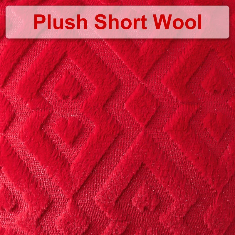 Artscope Artscope Pack of 2 Soft Plush Short Wool Velvet Decorative Throw Pillow Covers Luxury Style Cushion Covers Christmas Pillow Shell for Sofa Bedroom Diamond Shape Red  20x20 Inch  - Image 2