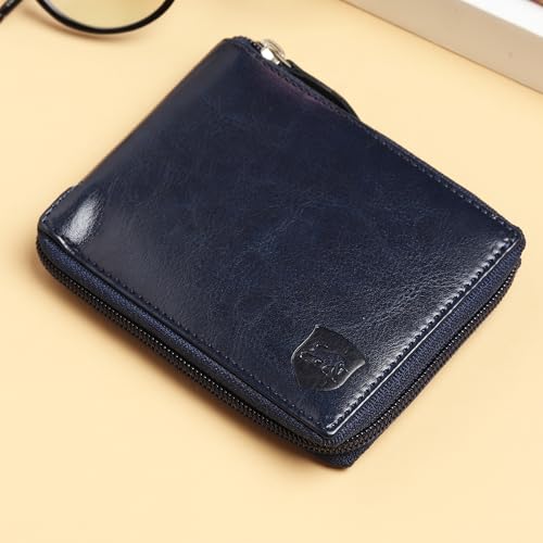 SAMTROH Denim Vegan Leather Wallet with Zipper Chain for Men Women | Compact Coin Pocket Purse with 3 Card Slots, 2 Currency Compartments, 2 Secret Pockets | Stylish Unisex Mini Wallet (Black) - Image 2