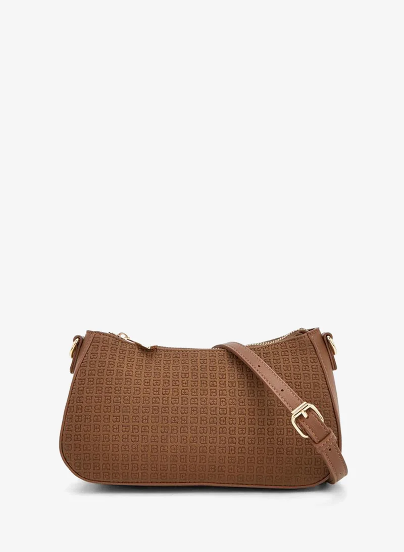 Embossed Crossbody Bag With Zip Closure