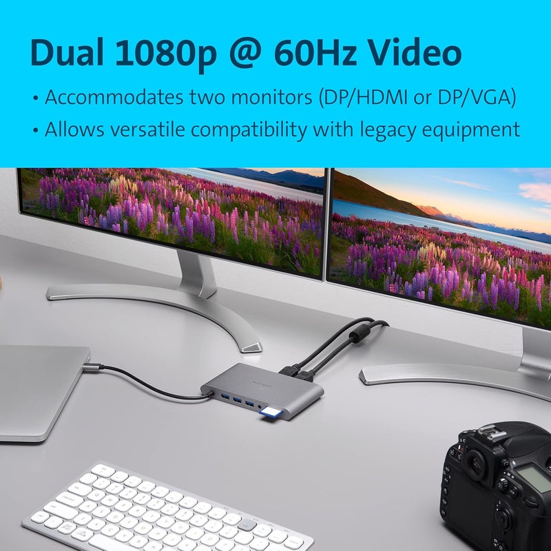 Kensington Kensington UH1440P 10in1 Dual Monitor USBC Hub Laptop Docking Stations with DisplayPortHDMIVGA Ports SD  Micro SD Card Readers 85W Charging for Thunderbolt 34 and USBC Devices K33853WW - Image 4