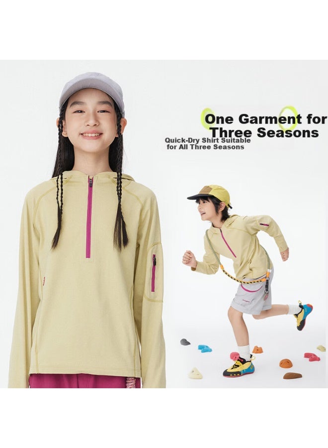 Onmygame children's Long Sleeve T-shirt Spring And Autumn Boys Girls Light Mist Purple 170 - Image 3