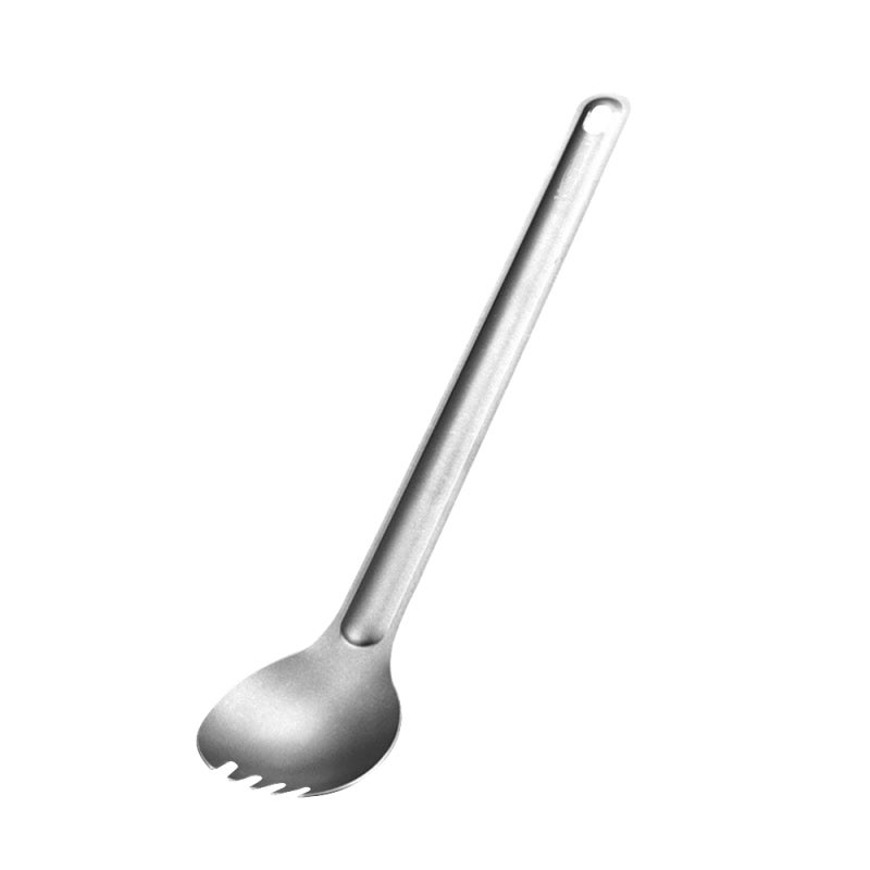 HWZBBEN Stainless Steel Spork Long Handle for Bottle Corner - Durable Lightweight Camping Spork with Keychain Hole for Outdoor Picnic Hiking - Image 1