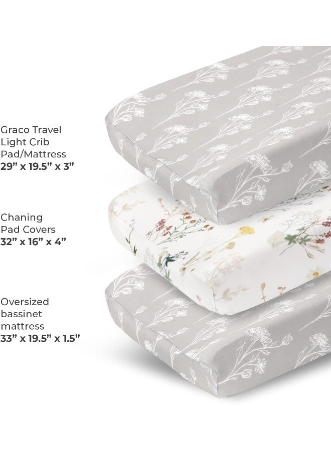 Pobibaby Pobibaby - 2 Pack Premium Changing Pad Cover - Ultra-Soft Jersey Knit, Stylish Floral Pattern, Safe and Snug for Baby  - Image 4