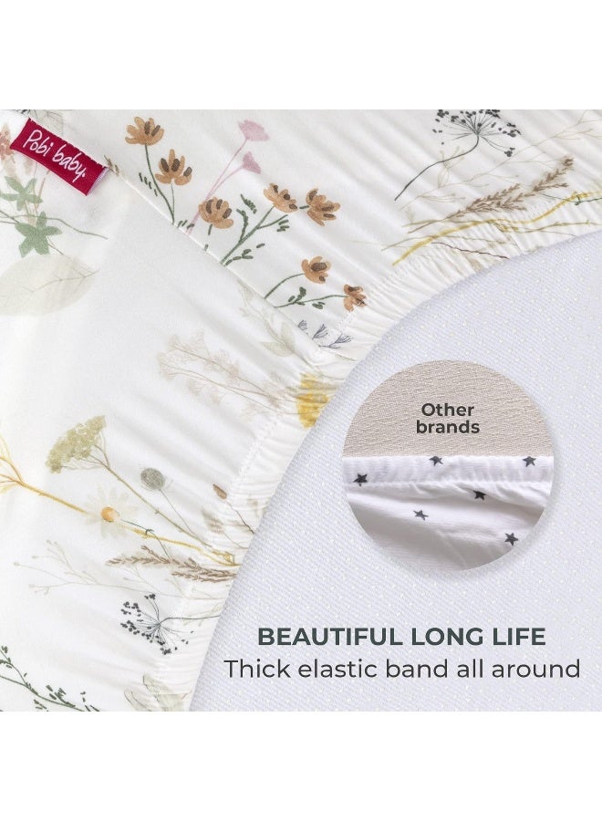 Pobibaby Pobibaby - 2 Pack Premium Changing Pad Cover - Ultra-Soft Jersey Knit, Stylish Floral Pattern, Safe and Snug for Baby  - Image 5
