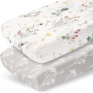 Pobibaby Pobibaby - 2 Pack Premium Changing Pad Cover - Ultra-Soft Jersey Knit, Stylish Floral Pattern, Safe and Snug for Baby  - Image 1
